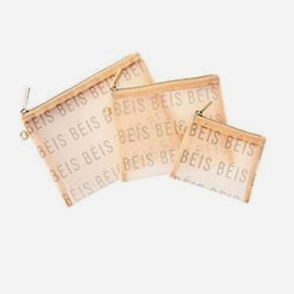 BEIS Bags Sold Out 3 New Beis The Mesh Pouch Trio Beige Poshmark